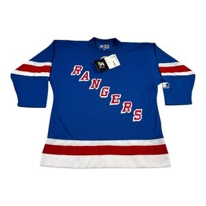 Vtg NWT New York Rangers Jersey Youth L/XL Men's S Blue NHL Hockey Starter 90s